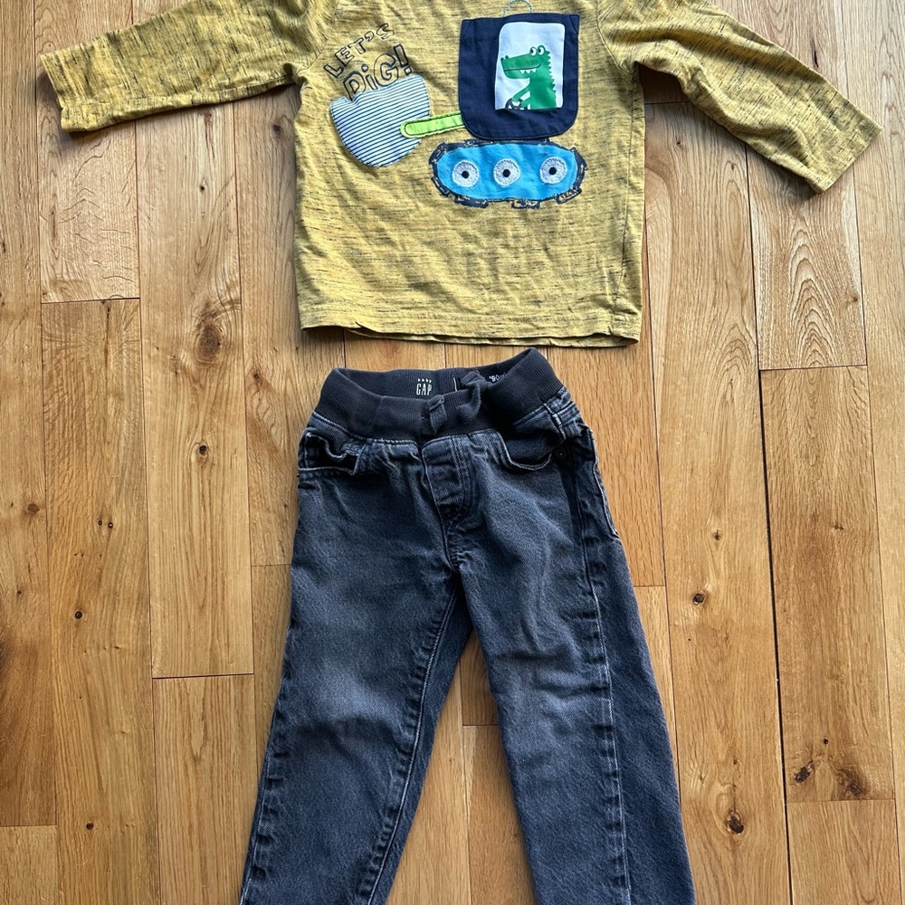 F&F and Gap Kids Toddler Outfit 90s Original Black Jeans Mini Boden 3T Boys